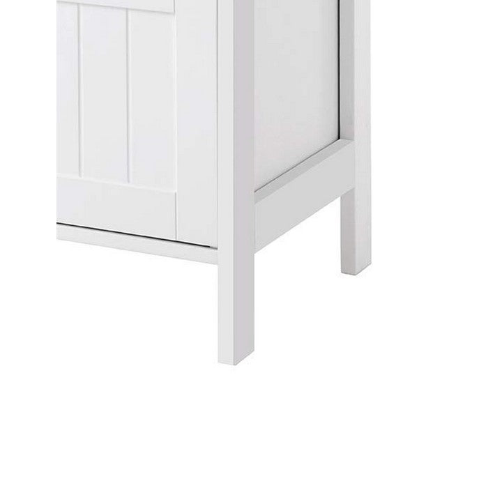 Plank Style Wooden Bathroom Cabinet with 2 Drawers and 1 Open Shelf, White
