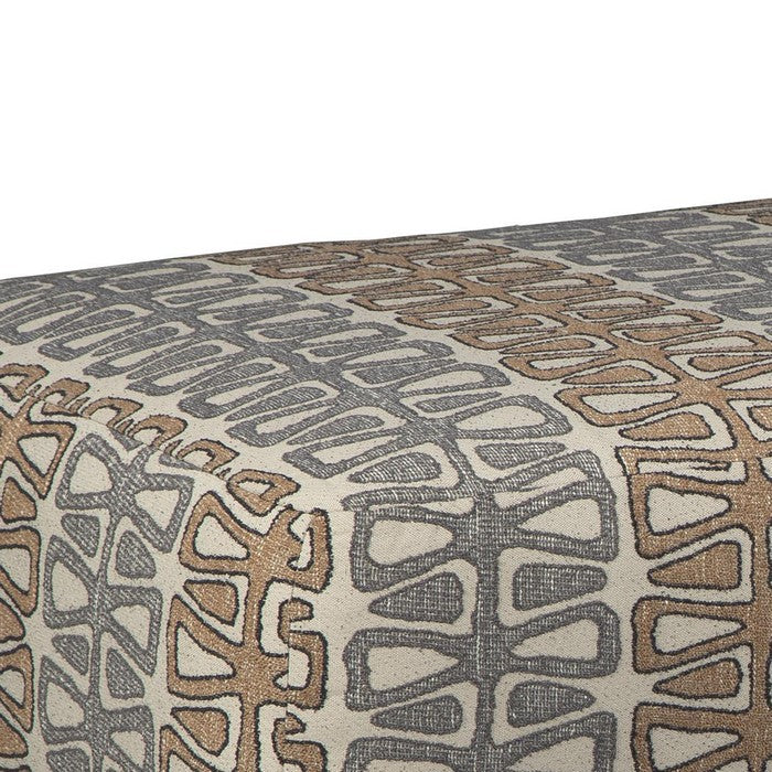 Fabric Upholstered Wooden Oversized Ottoman with Bow Tie Pattern,Multicolor