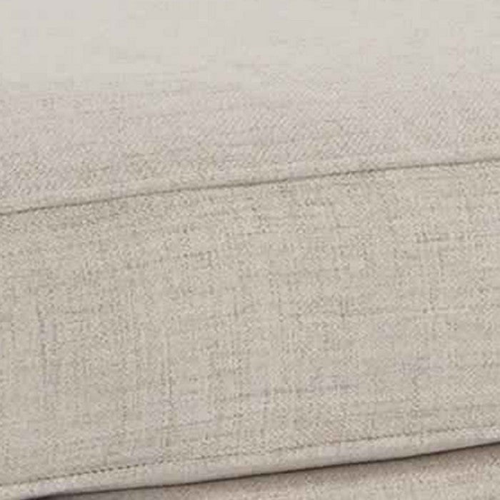 Transitional Polyester Upholstered Ottoman with Turned Legs, Gray