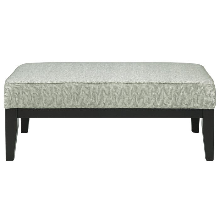 Contemporary Style Wooden Oversized Ottoman with Herringbone Pattern, Gray