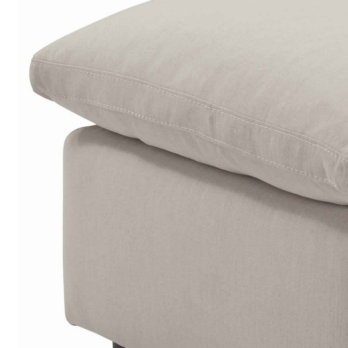 Transitional Style Oversized Ottoman with Loose Pillow Top Seating, Gray