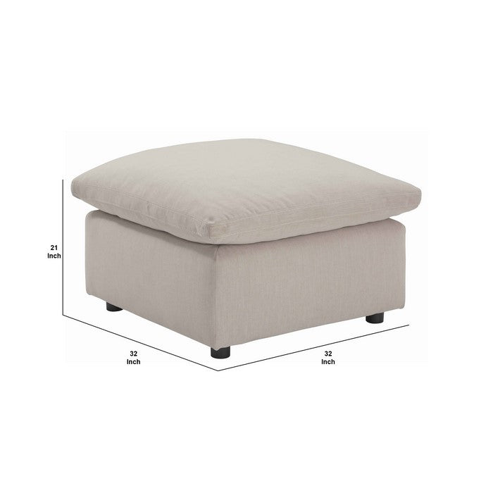 Transitional Style Oversized Ottoman with Loose Pillow Top Seating, Gray