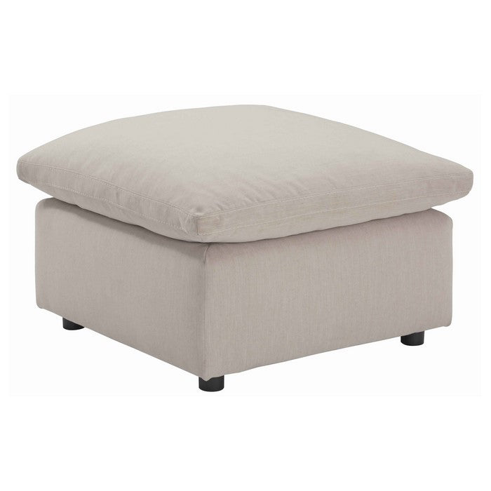 Transitional Style Oversized Ottoman with Loose Pillow Top Seating, Gray