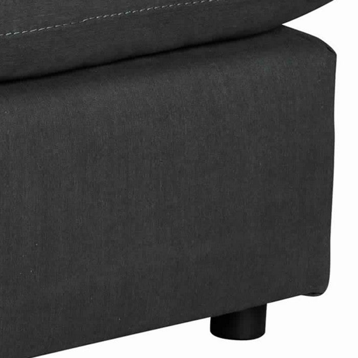 Transitional Style Oversized Ottoman with Loose Pillow Top Seating, Gray