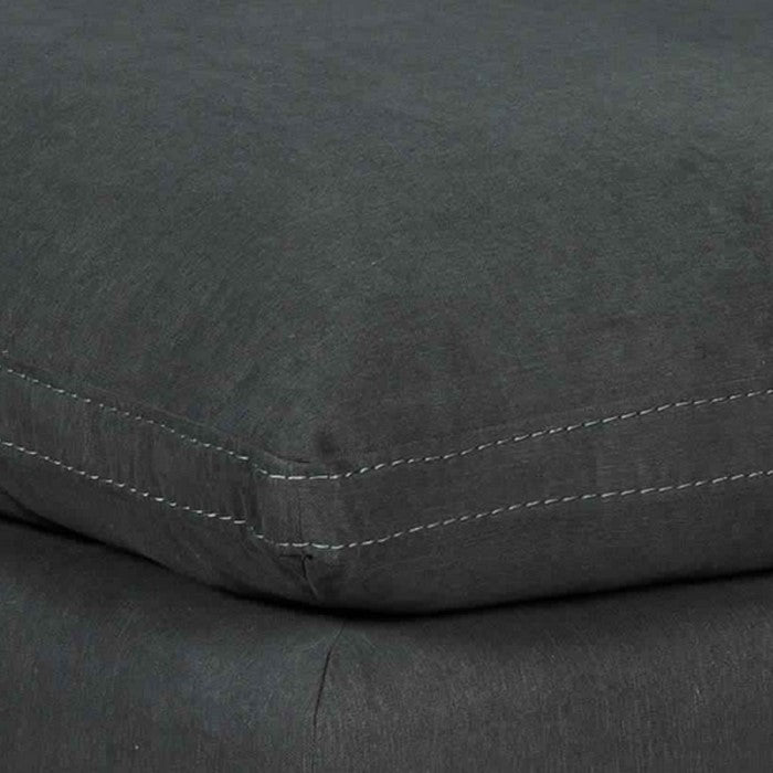 Transitional Style Oversized Ottoman with Loose Pillow Top Seating, Gray