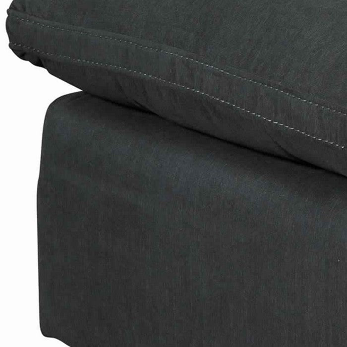 Transitional Style Oversized Ottoman with Loose Pillow Top Seating, Gray