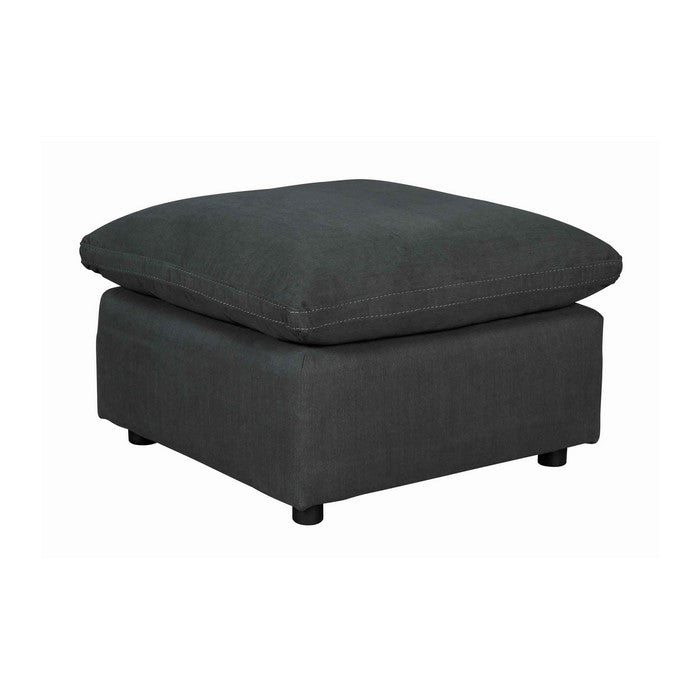 Transitional Style Oversized Ottoman with Loose Pillow Top Seating, Gray