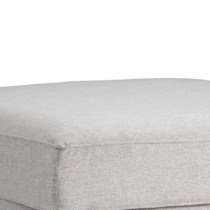 Polyester Upholstered Ottoman with Storage and Tapered Block Legs, Gray