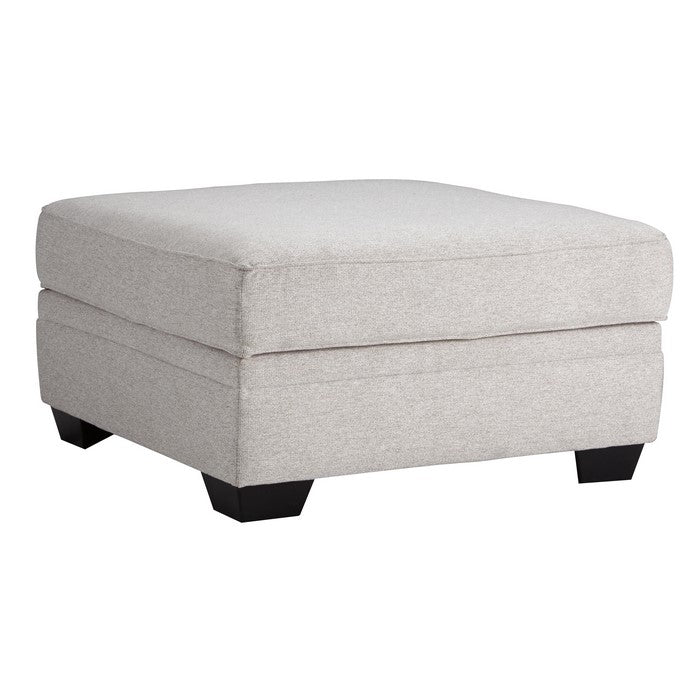 Polyester Upholstered Ottoman with Storage and Tapered Block Legs, Gray