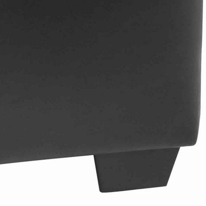 Leatherette Oversized Ottoman with Contrast Stitched Seating, Black