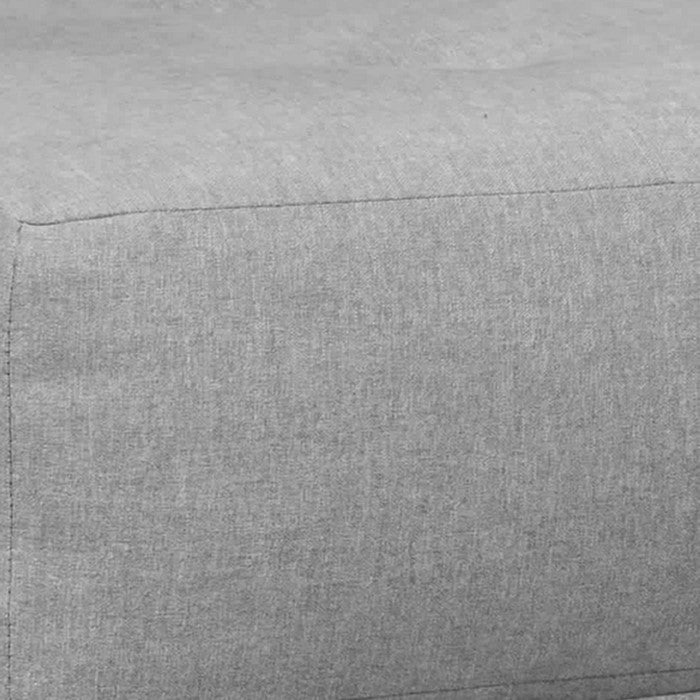 Wooden Fabric Upholstered Ottoman with Cushioned Tufted Seating, Gray