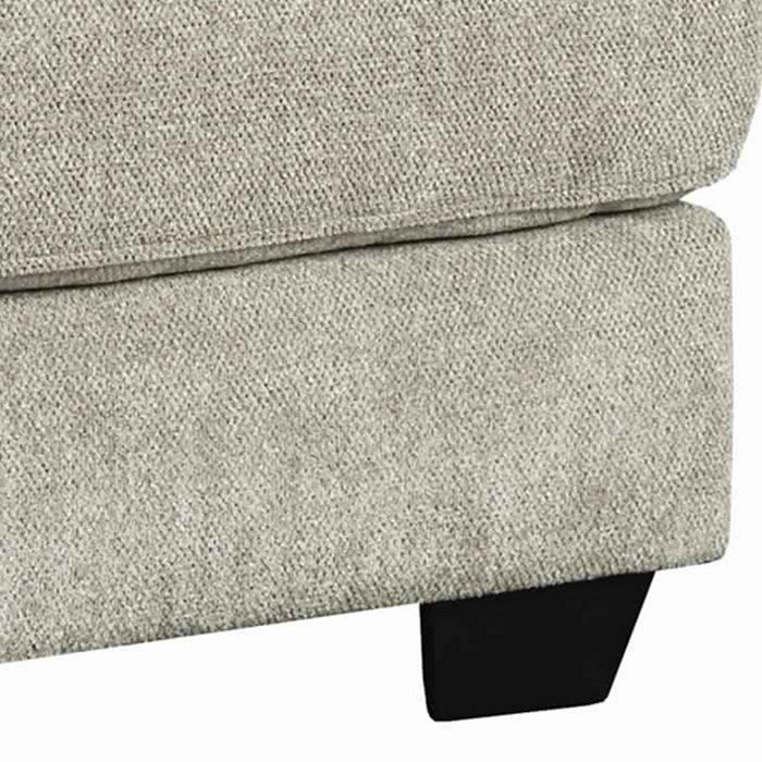 Contemporary Style Wooden Oversized Ottoman with Tapered Block Legs, Gray