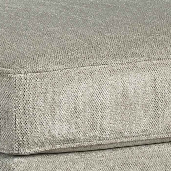 Contemporary Style Wooden Oversized Ottoman with Tapered Block Legs, Gray