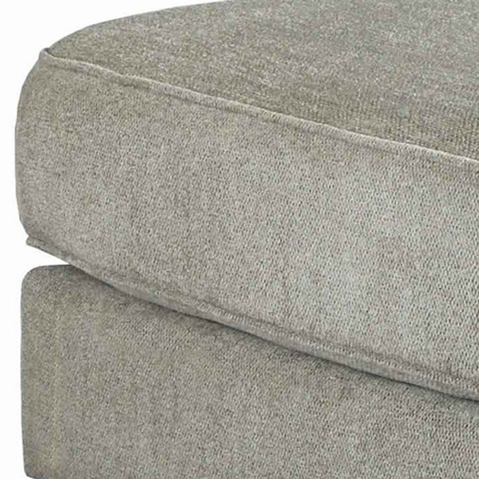 Contemporary Style Wooden Oversized Ottoman with Tapered Block Legs, Gray