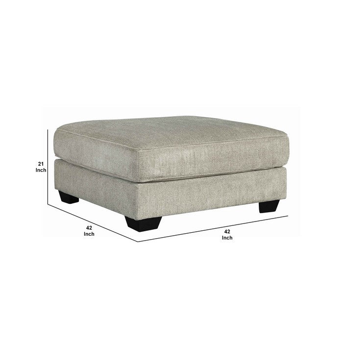 Contemporary Style Wooden Oversized Ottoman with Tapered Block Legs, Gray