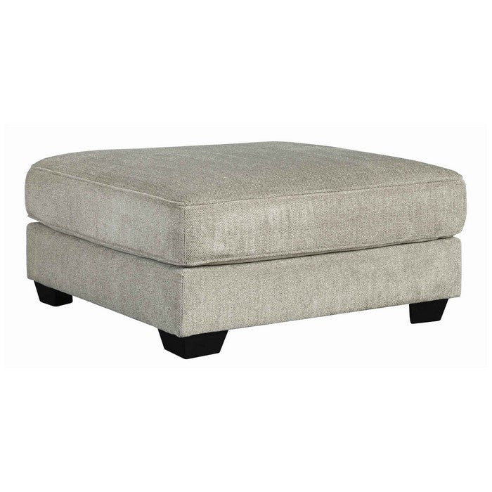 Contemporary Style Wooden Oversized Ottoman with Tapered Block Legs, Gray