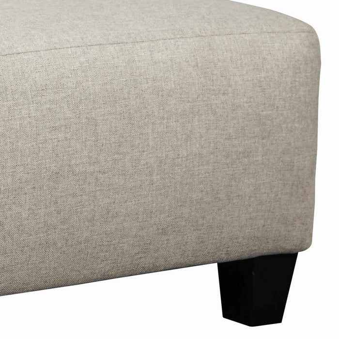 Wooden Polyester Upholstered Oversized Ottoman with Tapered Legs,Offwhite