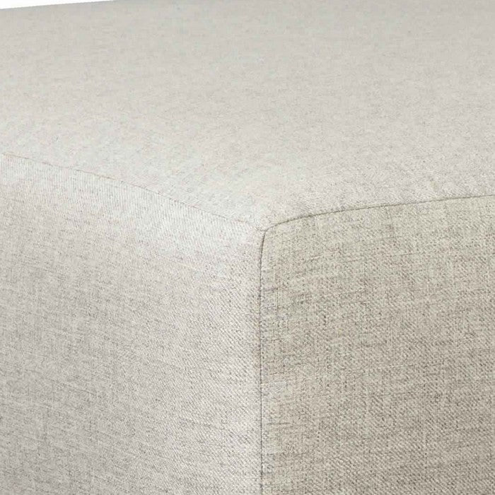 Wooden Polyester Upholstered Oversized Ottoman with Tapered Legs,Offwhite