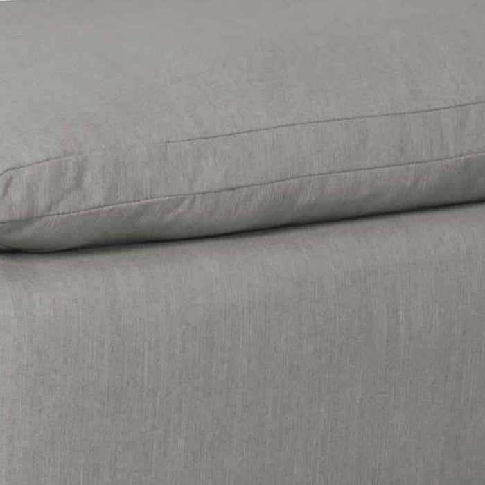 Wooden Oversized Ottoman with Reversible Cushion and Tubular Legs, Gray
