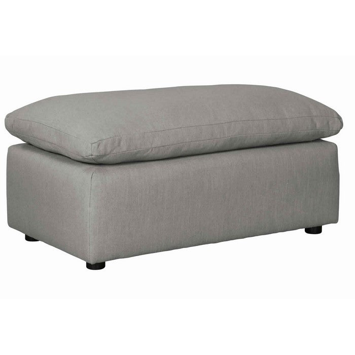 Wooden Oversized Ottoman with Reversible Cushion and Tubular Legs, Gray