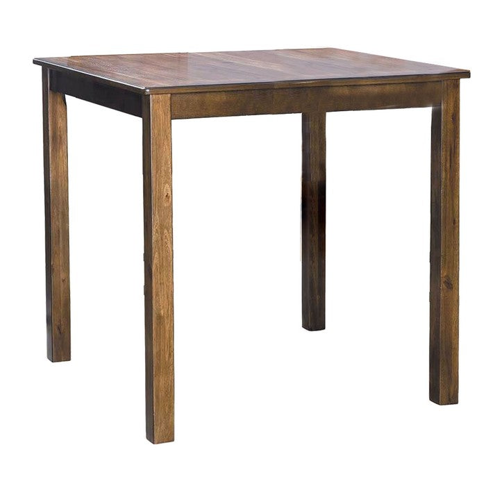 5 Piece Counter Height Set with 1 Square Table and 4 Chairs, Brown