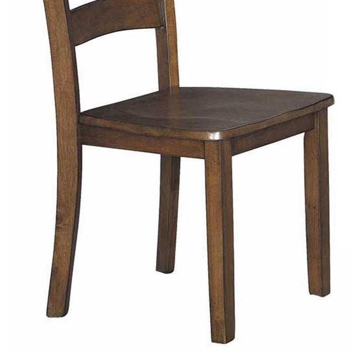 5 Piece Dining Set with 1 Square Table and 4 Curved Back Chairs, Brown