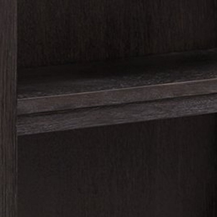 Bookcase with 2 Open Compartments and Adjustable Center Shelf, Dark Gray