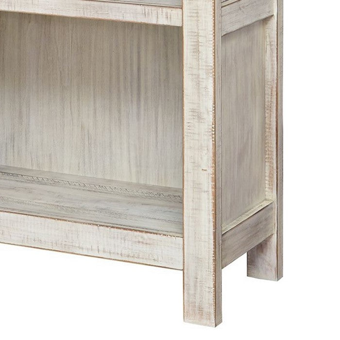 X Shape Back Bookcase with 3 Open Shelves and 1 Open Compartment, White