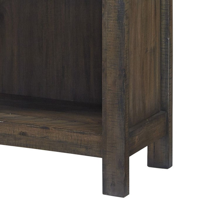 X Shape Back Bookcase with 3 Open Shelves and 1 Open Compartment,Dark Brown