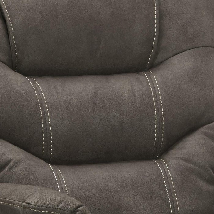 Upholstered Metal Frame Power Lift Recliner with Channel Stitching, Brown