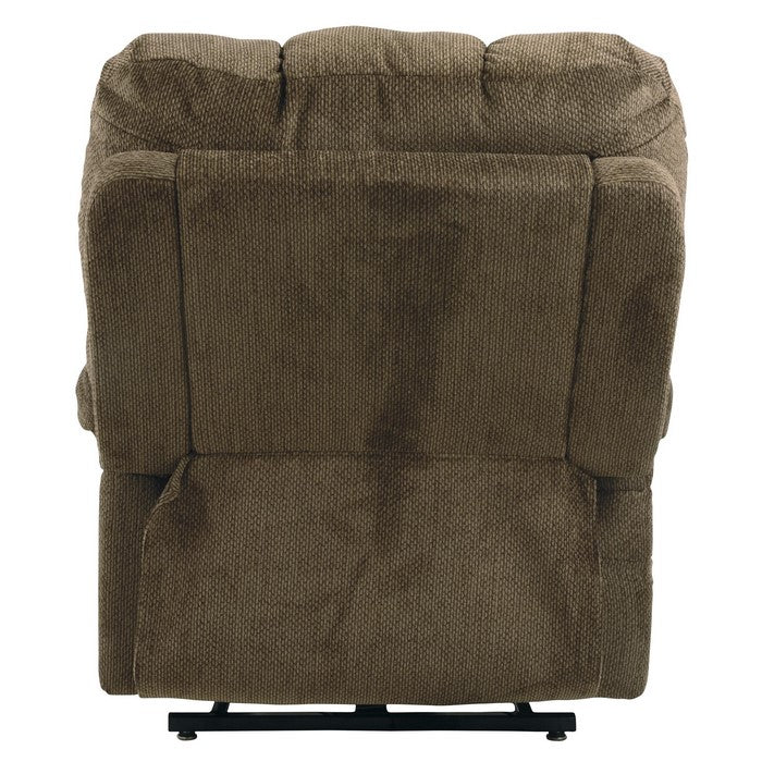 Fabric Upholstered Metal Frame Power Lift Recliner, Brown