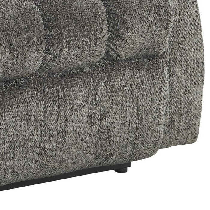 Upholstered Metal Frame Power Lift Recliner with Tufted Seat and Back, Gray