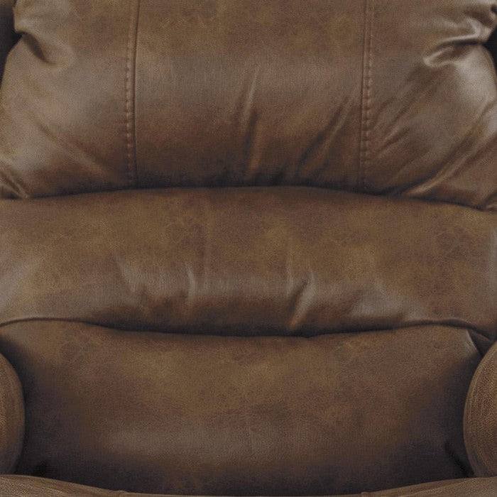 Leatherette Metal Frame Power Lift Recliner with Tufted Backrest, Brown