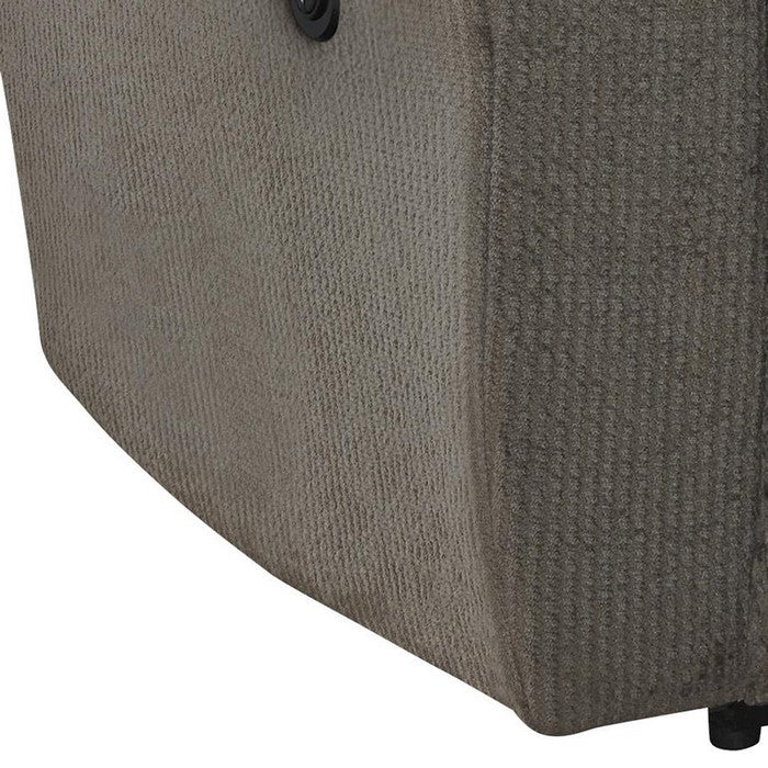 Fabric Upholstered Metal Frame Power Recliner with Pillow Armrests, Gray