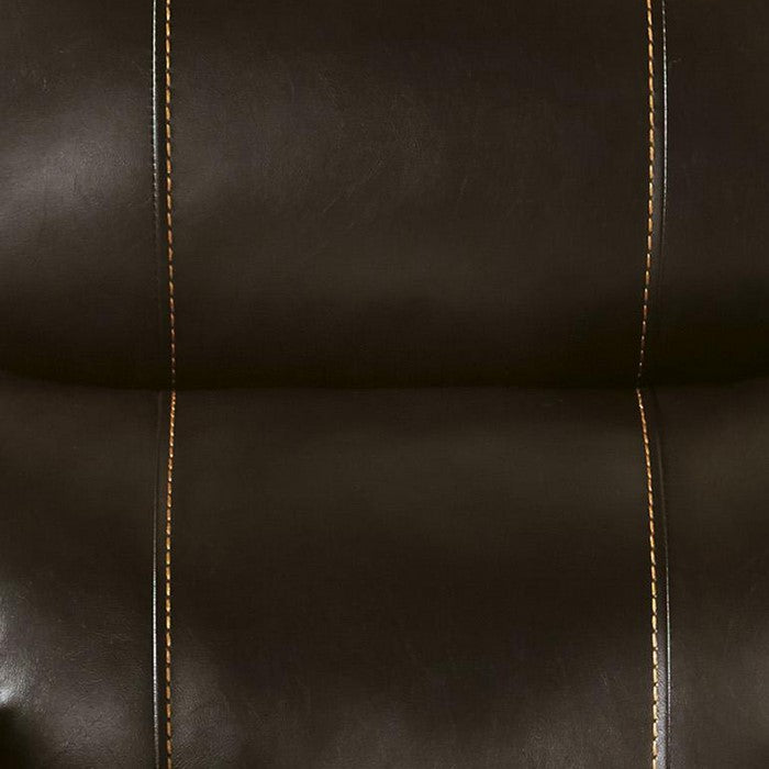 Leatherette Metal Frame Power Lift Recliner with Tufted Back, Brown