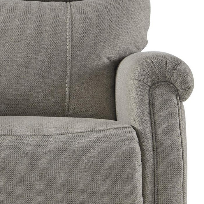 Fabric Upholstered Metal Frame Power Lift Recliner with Tufted Back, Gray