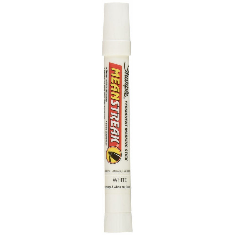 Sharpie Mean Streak Permanent Marking Stick, Bullet Tip, White (Pack of 12)