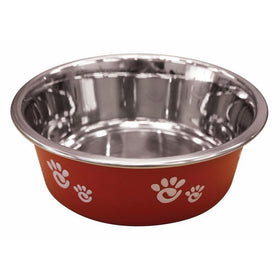 Ethical Pet Barcelona Matte and Stainless Steel Pet Dish, 16-Ounce, Raspberry