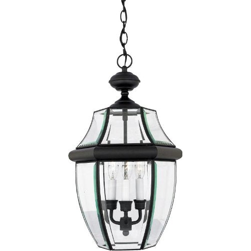 Quoizel NY1179K Newbury 3 Light Chain Hung Outdoor Wall Lantern with Mystic Black Finish