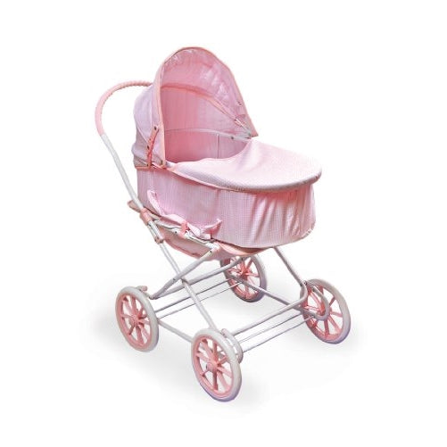 Badger Basket Pink Gingham 3-in-1 Doll Pram, Carrier, and Stroller (fits American Girl dolls)