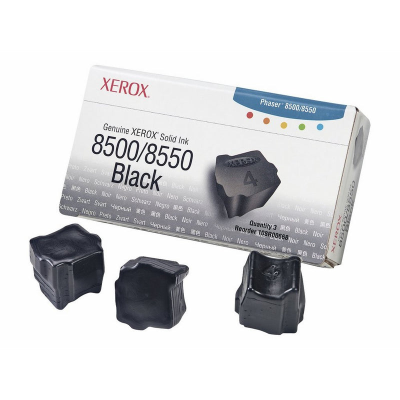 Xerox 108R00668 Solid Ink 8500/8550 Black Cartridge (3 Sticks)