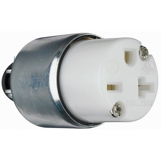 Legrand - Pass & Seymour PS620CACC20 20-Amp 250-volt Armored Clamp Lock Connector with Self Centering Cord Grip, Heavy Duty Construction