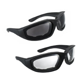 Motorcycle Riding Glasses - 2 Pair Smoke & Clear Biker