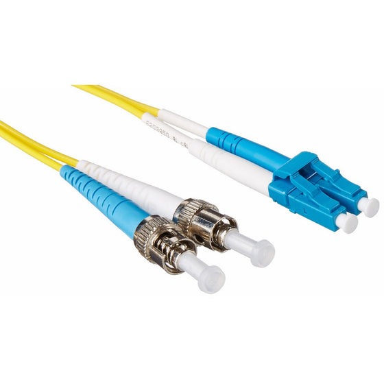 C2G/Cables to Go 37476 LC-ST 9/125 OS2 Duplex Single-Mode PVC Fiber Optic Cable, Yellow (9.8 Feet, 3 Meters)