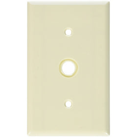 Leviton 86018 1-Gang .406-Inch Hole Device Telephone/Cable Wallplate, Standard Size, Thermoset, Strap Mount, Ivory