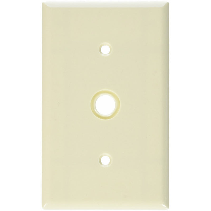Leviton 86018 1-Gang .406-Inch Hole Device Telephone/Cable Wallplate, Standard Size, Thermoset, Strap Mount, Ivory