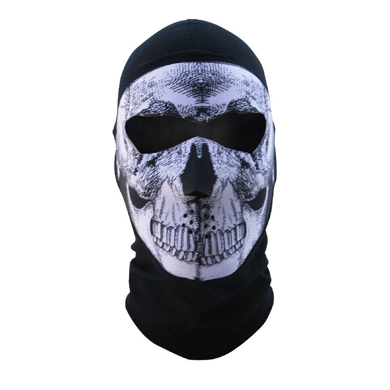 Zanheadgear Coolmax Extreme Balaclava with Full Skull Mask (Black and White)