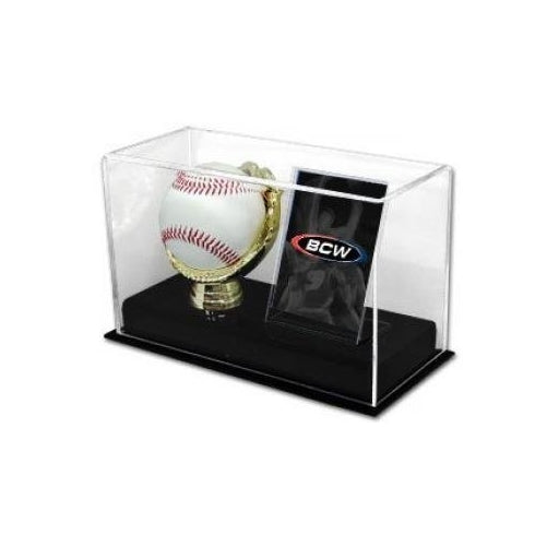 BCW Deluxe Acrylic Gold Glove Baseball and Card Display