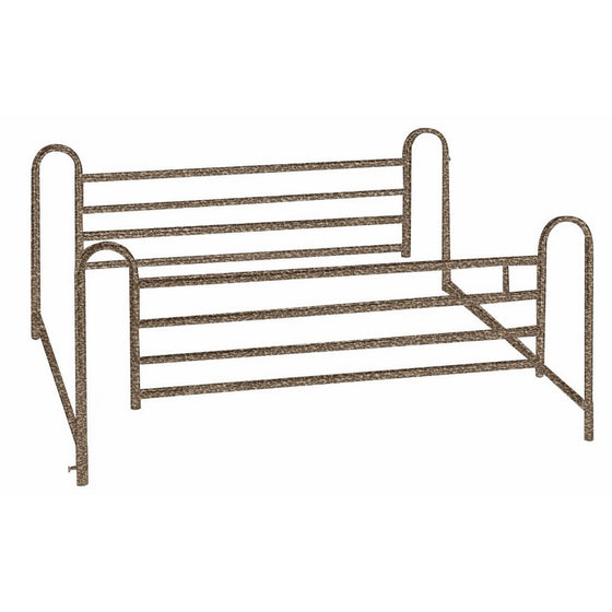 Drive Medical Deluxe Full Length Hospital Bed Side Rails, Brown Vein