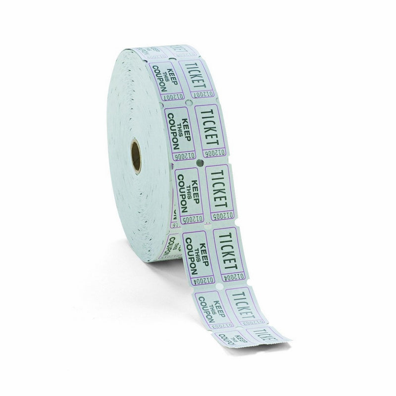 PM Company Double Deposit One, Keep One Ticket Roll, White, 1 Roll of 2000 Tickets (59005)